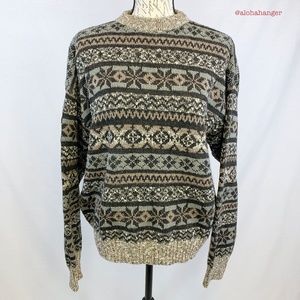 John Ashford Vintage Wool Blend Grandpa Grandma Sweater Women's Sz. L EUC!